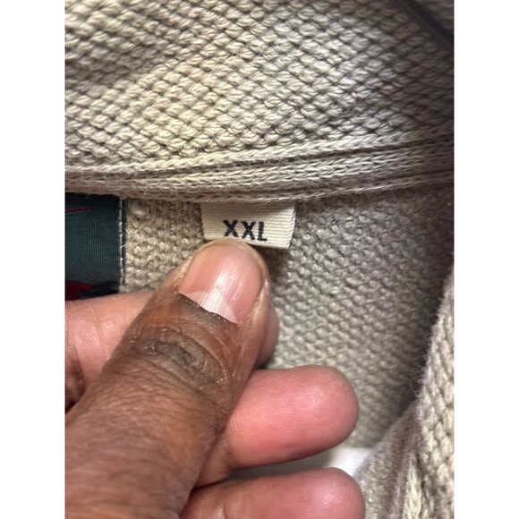 Orvis XXL Beige Pullover Quarter-Zip Sweater With Textured Fabric - Picture 6 of 13